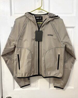 Bandit Womens Velorip Ultralight Windproof Jacket Oatmeal Tan Black Small